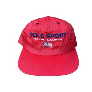 Vintage Polo Sport Ralph Lauren Red Nylon Hat